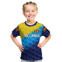 (Custom Personalised) Sri Lanka Cricket Kid T Shirt The Lions Special - Gradient Blue LT8 - Wonder Print Shop
