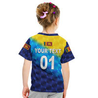(Custom Personalised) Sri Lanka Cricket Kid T Shirt The Lions Special - Gradient Blue LT8 - Wonder Print Shop