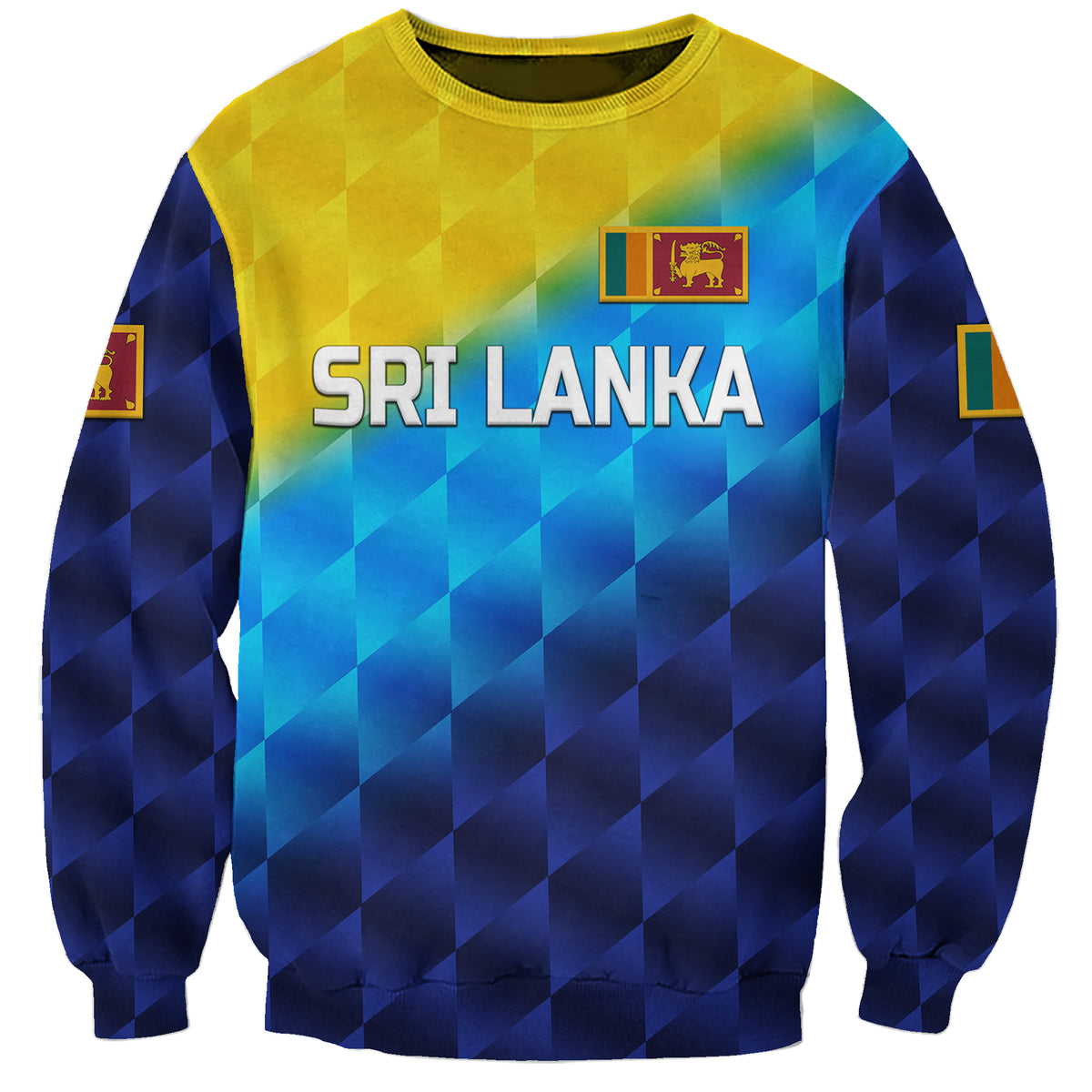 (Custom Personalised) Sri Lanka Cricket Sweatshirt The Lions Special - Gradient Blue LT8 - Wonder Print Shop