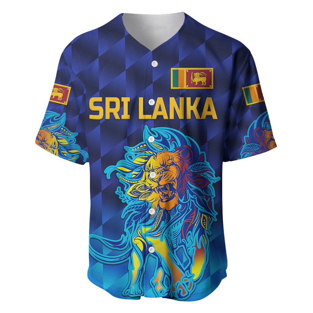(Custom Personalised) Sri Lanka Cricket Baseball Jersey The Lions Pride Version - Blue LT8 - Wonder Print Shop