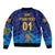 (Custom Personalised) Sri Lanka Cricket Sleeve Zip Bomber Jacket The Lions Pride Version - Blue LT8 - Wonder Print Shop