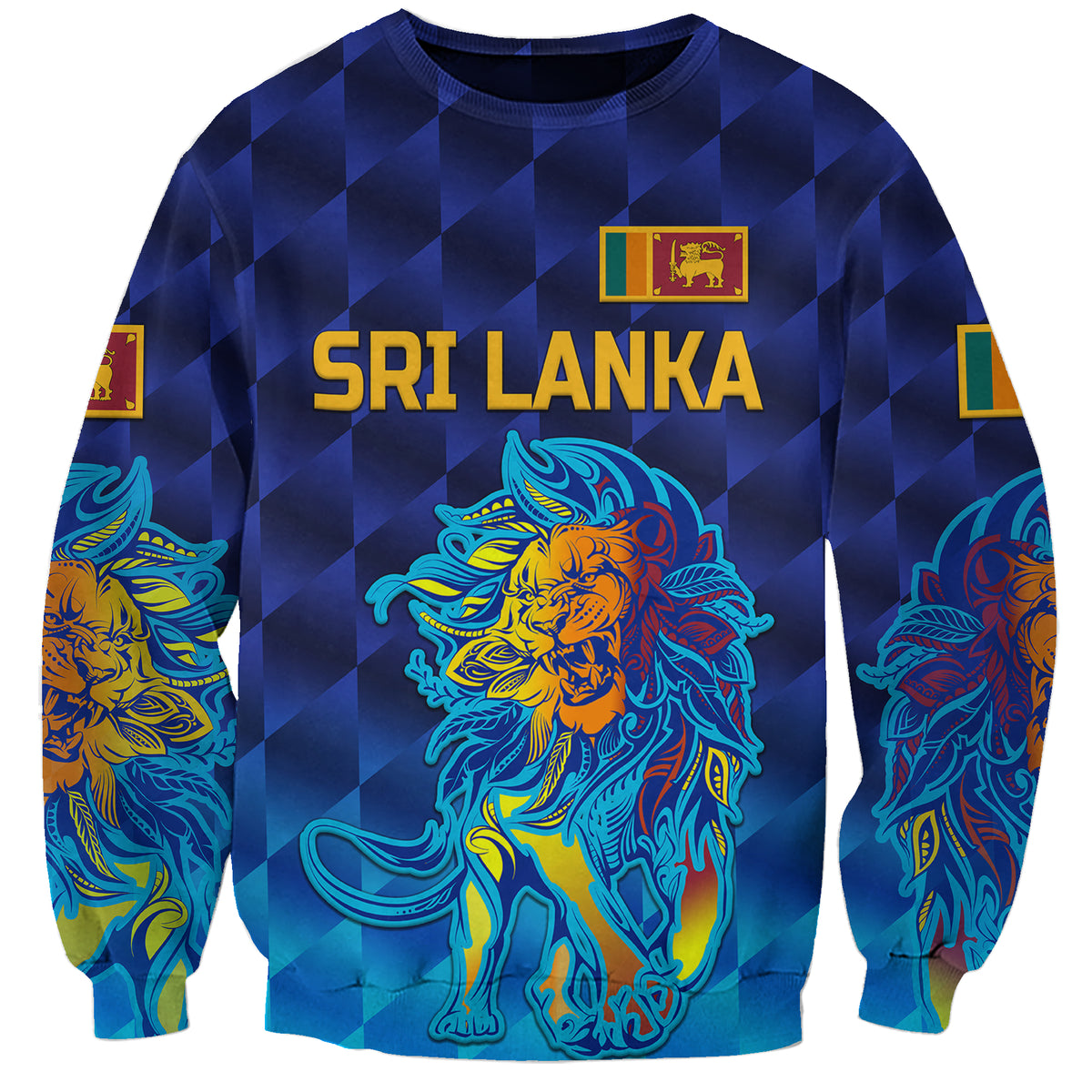(Custom Personalised) Sri Lanka Cricket Sweatshirt The Lions Pride Version - Blue LT8 - Wonder Print Shop