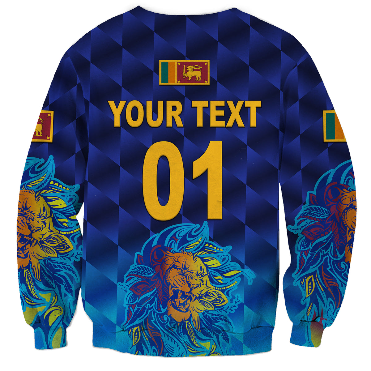 (Custom Personalised) Sri Lanka Cricket Sweatshirt The Lions Pride Version - Blue LT8 - Wonder Print Shop