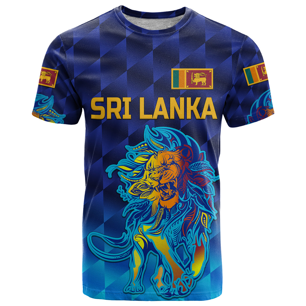 Custom Sri Lanka Cricket T Shirt The Lions Pride Version Blue LT8 - Wonder Print Shop
