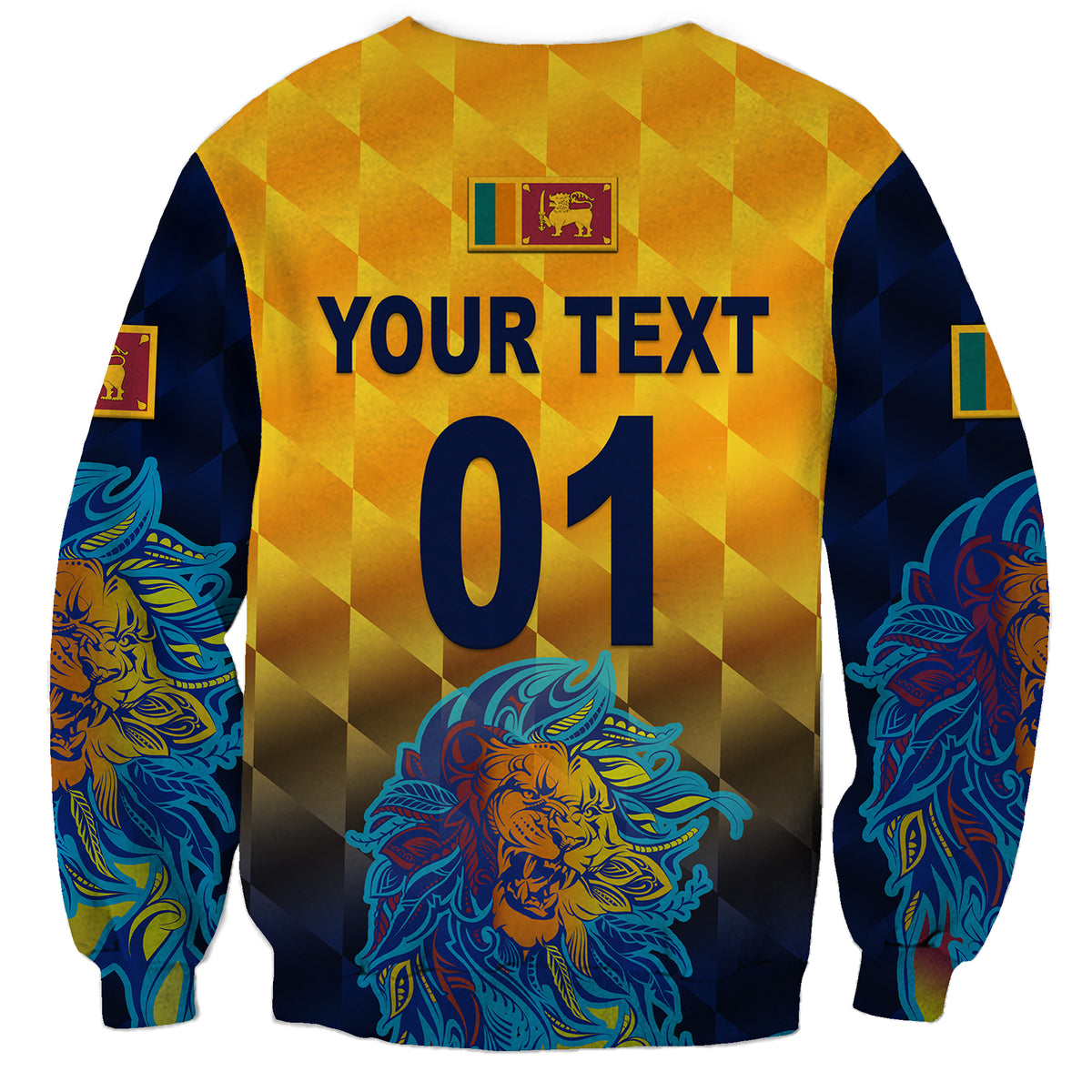 (Custom Personalised) Sri Lanka Cricket Sweatshirt The Lions Pride Version - Yellow LT8 - Wonder Print Shop