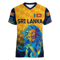 (Custom Personalised) Sri Lanka Cricket Women V Neck T Shirt The Lions Pride Version - Yellow LT8 - Wonder Print Shop