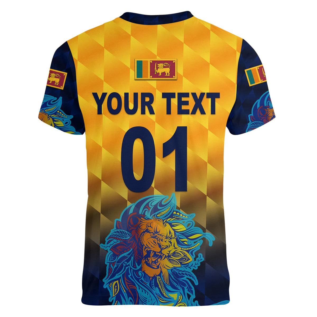 (Custom Personalised) Sri Lanka Cricket Women V Neck T Shirt The Lions Pride Version - Yellow LT8 - Wonder Print Shop