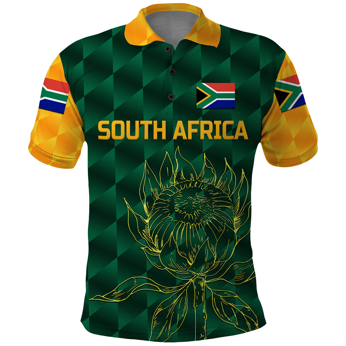 Custom South Africa Proteas Cricket Polo Shirt Simple Green LT8 - Wonder Print Shop