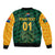 (Custom Personalised) South Africa Proteas Cricket Sleeve Zip Bomber Jacket Simple - Green LT8 - Wonder Print Shop