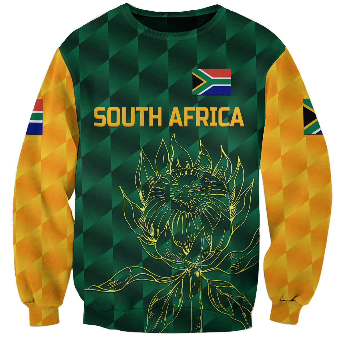 (Custom Personalised) South Africa Proteas Cricket Sweatshirt Simple - Green LT8 - Wonder Print Shop