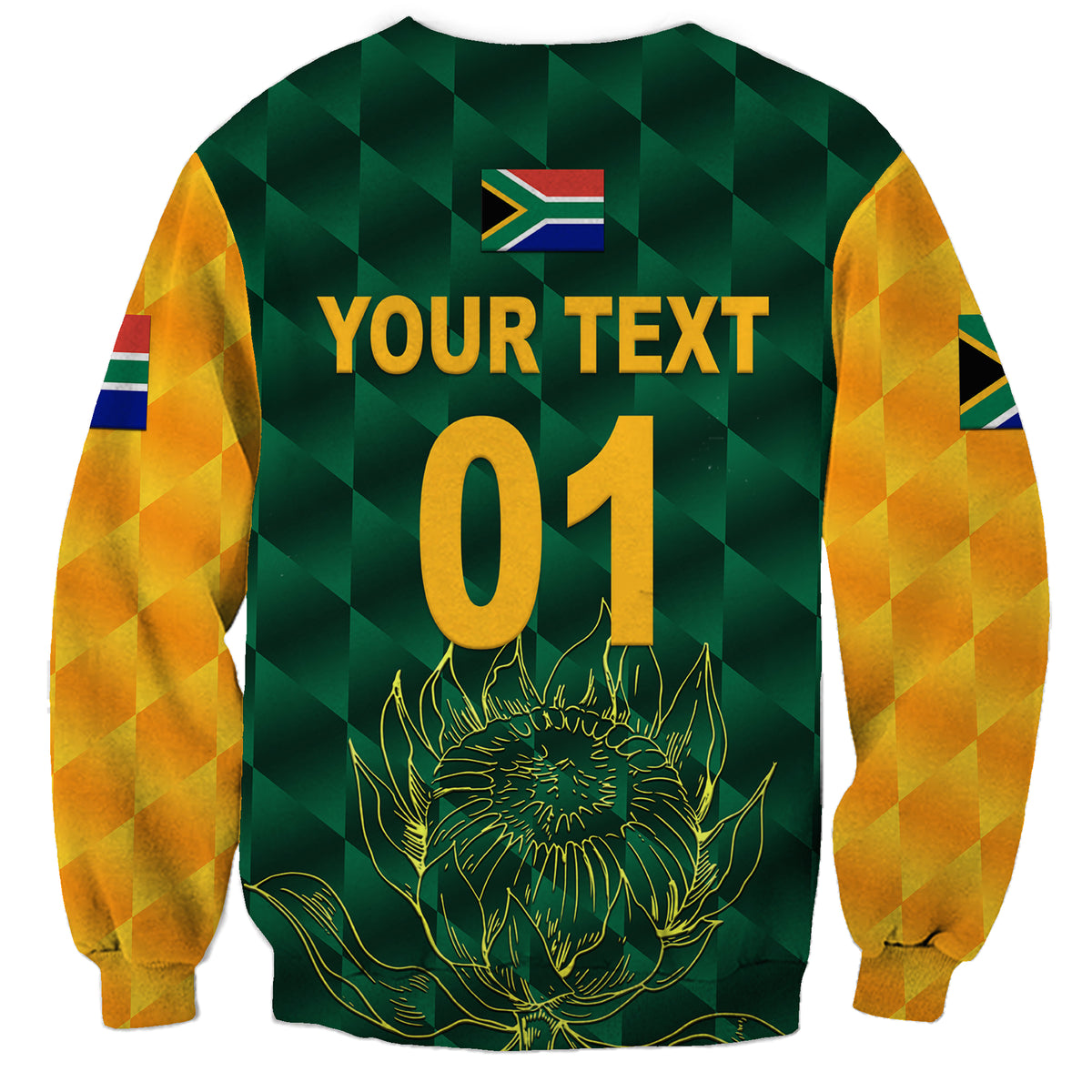 (Custom Personalised) South Africa Proteas Cricket Sweatshirt Simple - Green LT8 - Wonder Print Shop