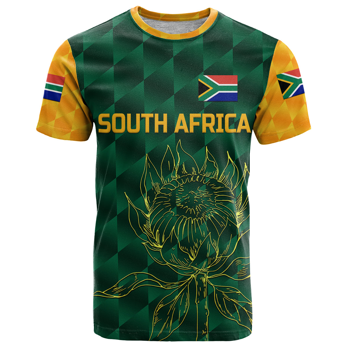 Custom South Africa Proteas Cricket T Shirt Simple Green LT8 - Wonder Print Shop