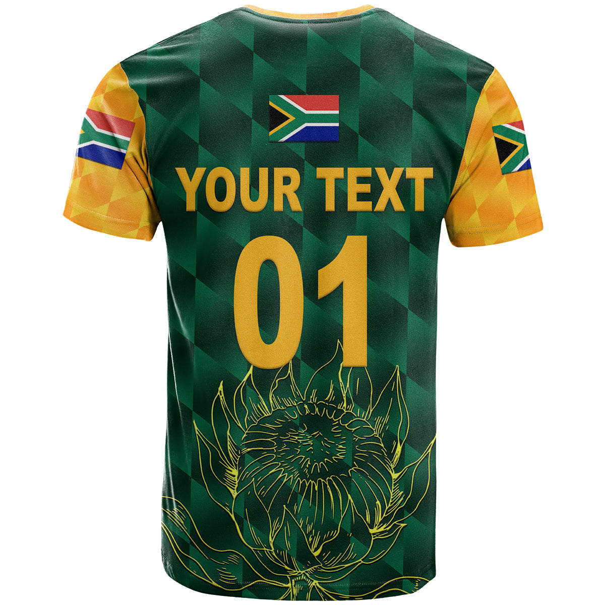 Custom South Africa Proteas Cricket T Shirt Simple Green LT8 - Wonder Print Shop