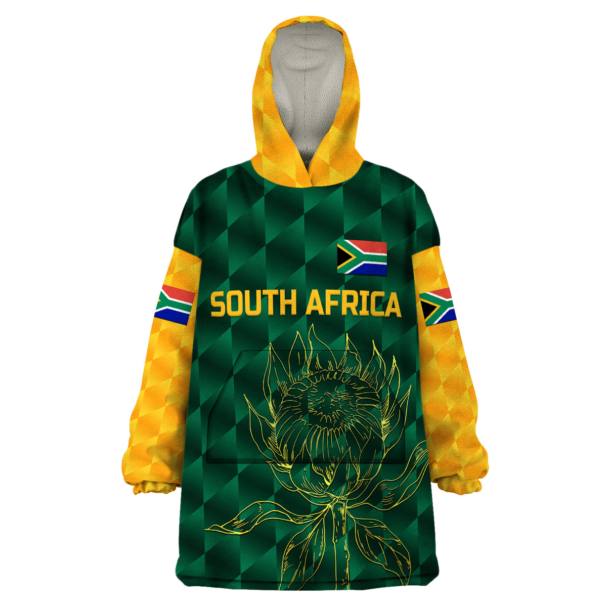 (Custom Personalised) South Africa Proteas Cricket Wearable Blanket Hoodie Simple - Green LT8 - Wonder Print Shop