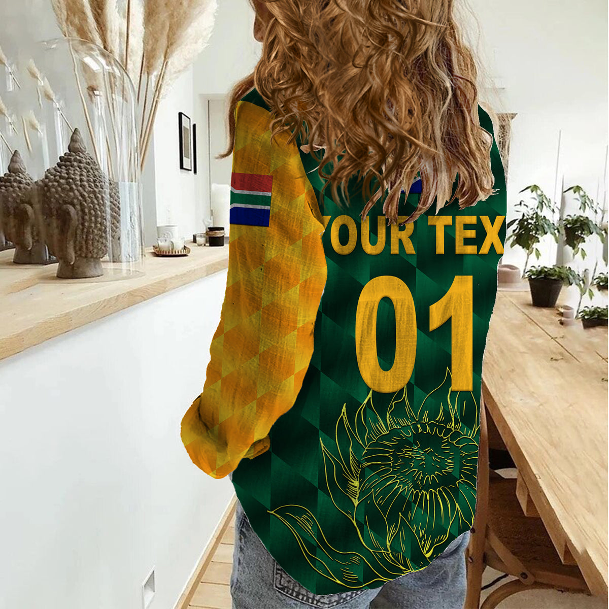 (Custom Personalised) South Africa Proteas Cricket Women Casual Shirt Simple - Green LT8 - Wonder Print Shop