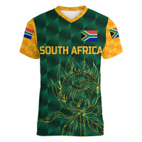 (Custom Personalised) South Africa Proteas Cricket Women V Neck T Shirt Simple - Green LT8 - Wonder Print Shop
