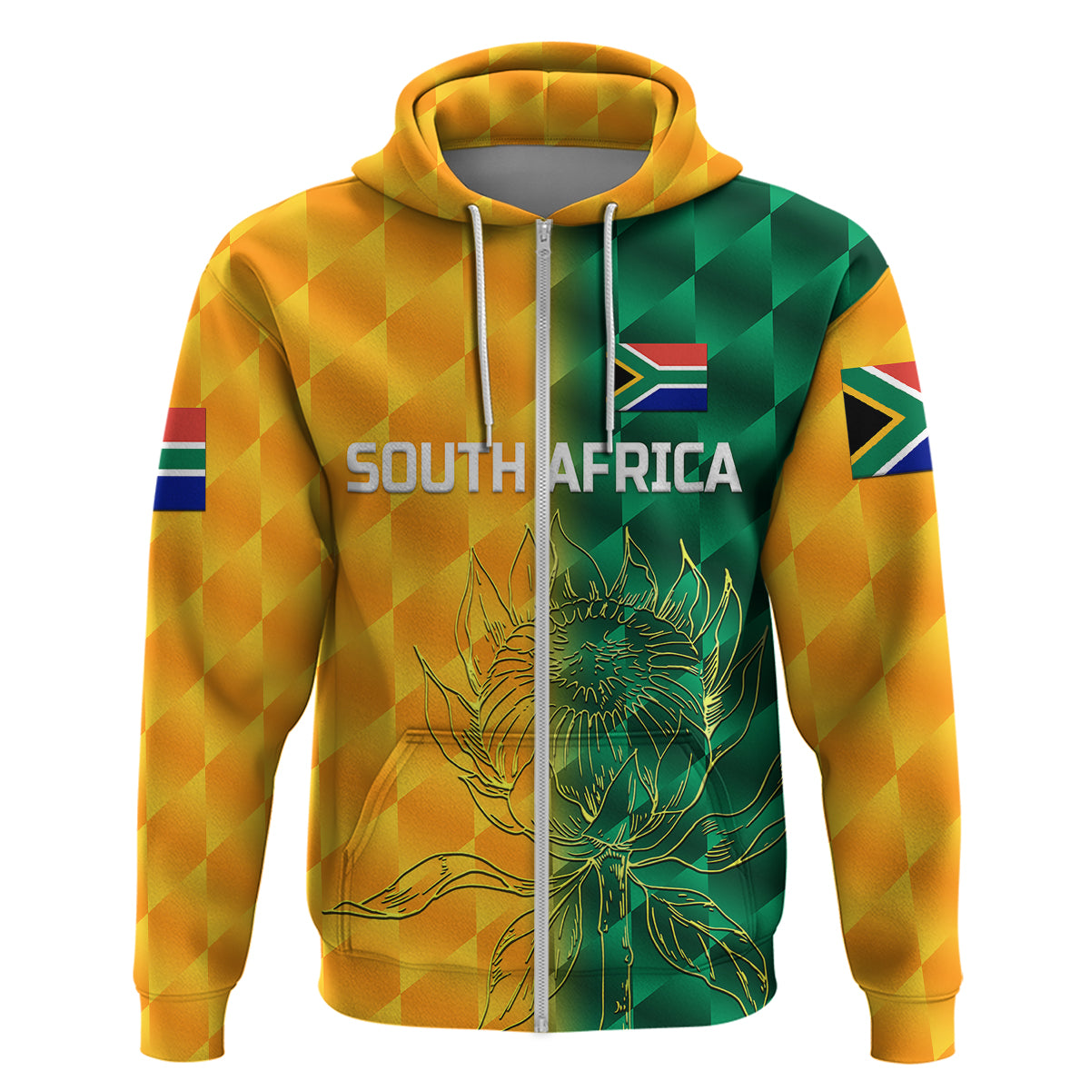 Custom South Africa Proteas CrickeHoodie Simple Yellow LT8 - Wonder Print Shop