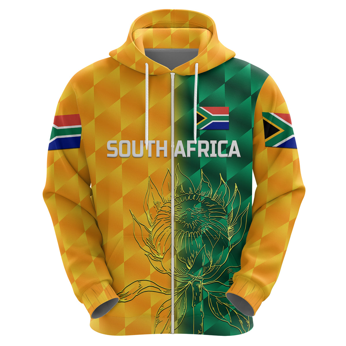 Custom South Africa Proteas CrickeHoodie Simple Yellow LT8 - Wonder Print Shop