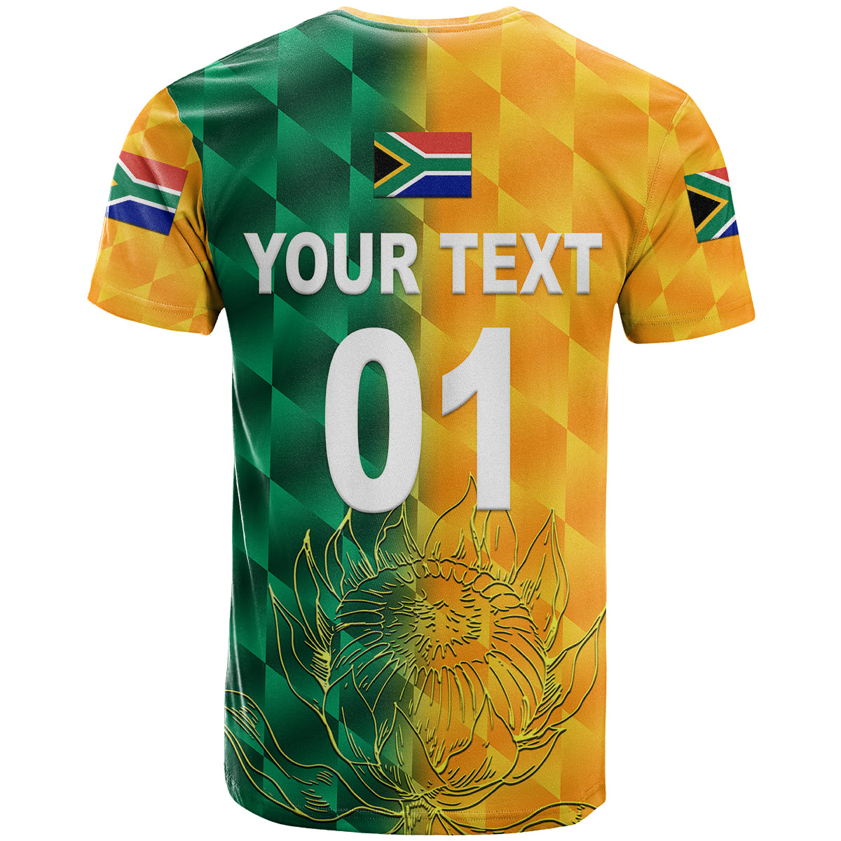 Custom South Africa Proteas Cricket T Shirt Simple Yellow LT8 - Wonder Print Shop