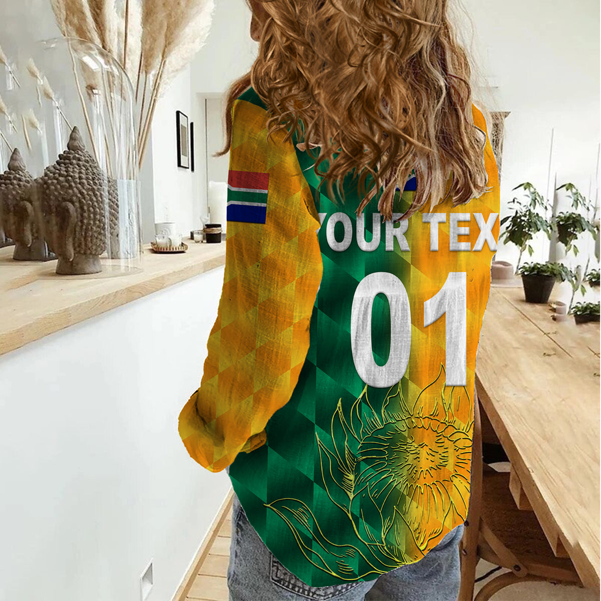 (Custom Personalised) South Africa Proteas Cricket Women Casual Shirt Simple - Yellow LT8 - Wonder Print Shop