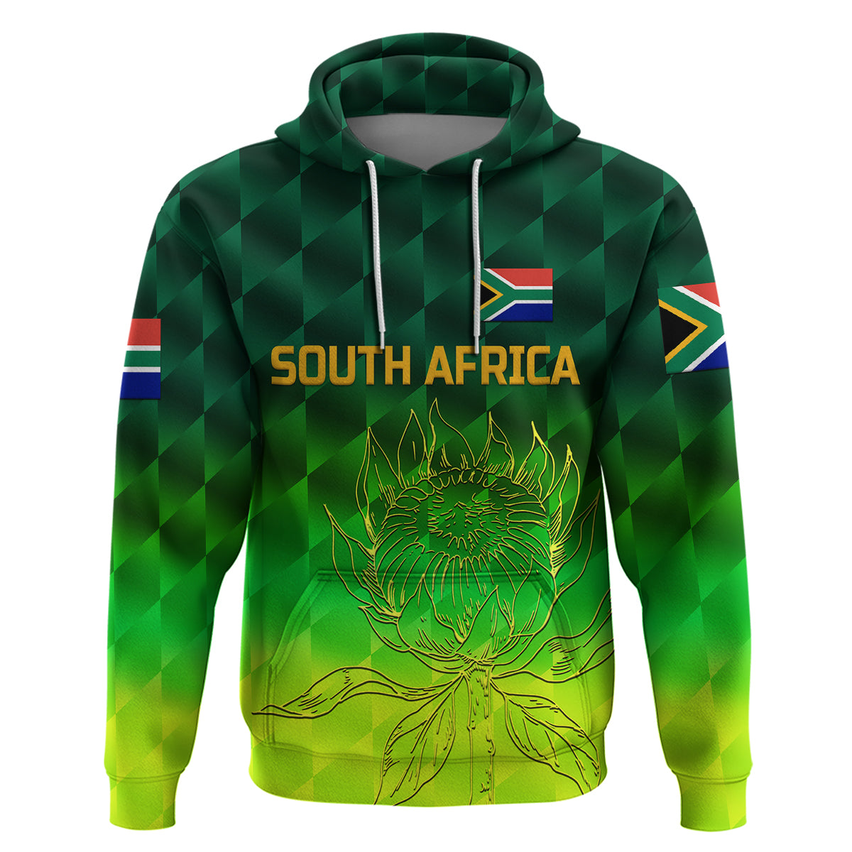 Custom South Africa Proteas CrickeHoodie Simple Gradient Green LT8 - Wonder Print Shop