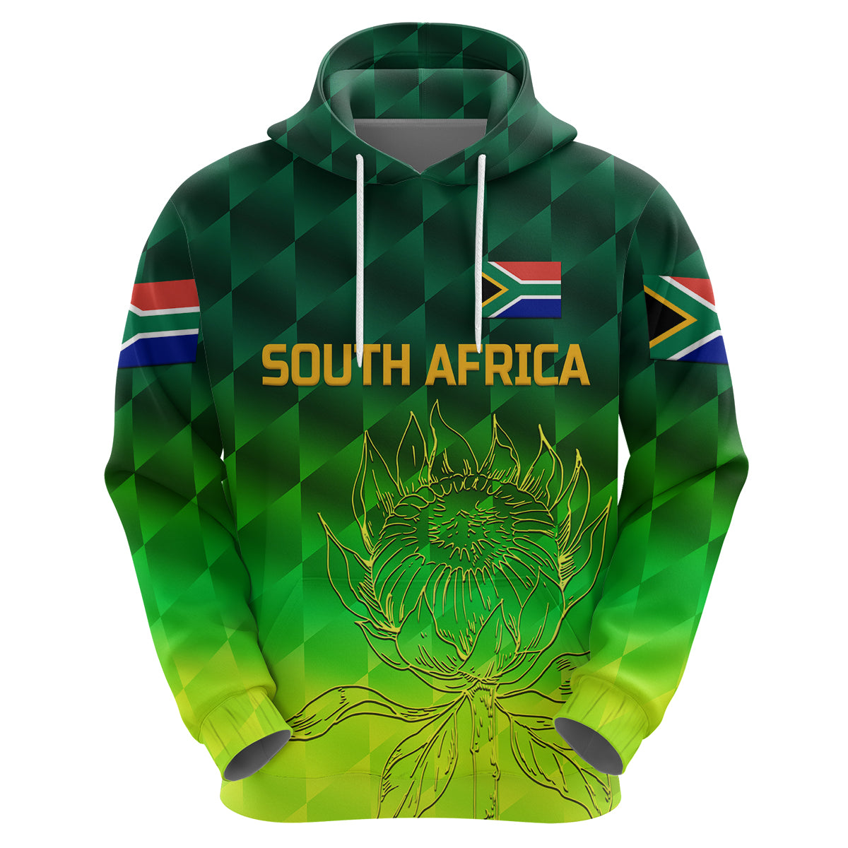 Custom South Africa Proteas CrickeHoodie Simple Gradient Green LT8 - Wonder Print Shop