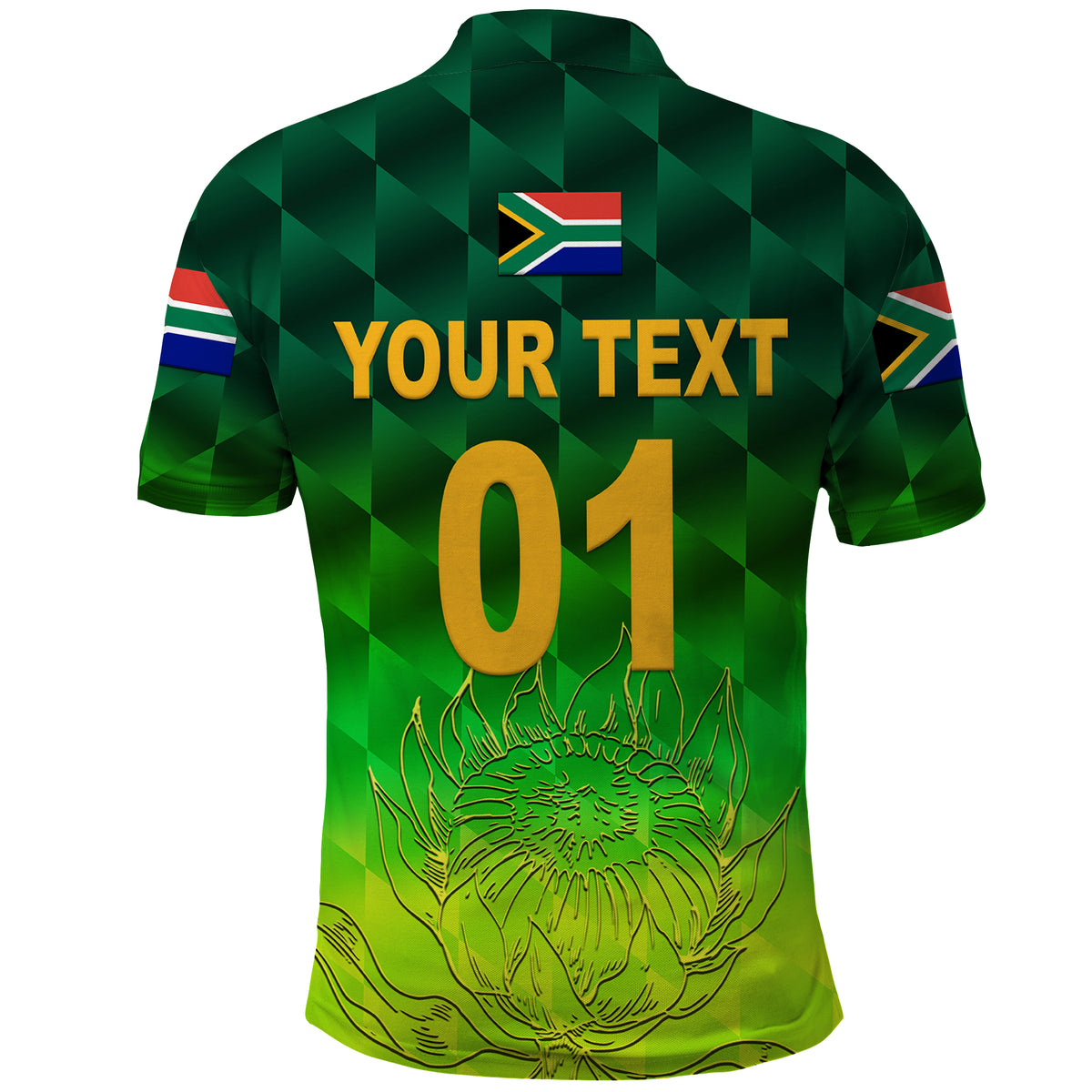 Custom South Africa Proteas Cricket Polo Shirt Simple Gradient Green LT8 - Wonder Print Shop