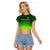 (Custom Personalised) South Africa Proteas Cricket Raglan Cropped T Shirt Simple - Gradient Green LT8 - Wonder Print Shop