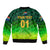 (Custom Personalised) South Africa Proteas Cricket Sleeve Zip Bomber Jacket Simple - Gradient Green LT8 - Wonder Print Shop