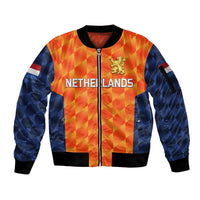 (Custom Personalised) Netherlands Cricket Dutch Lion Sleeve Zip Bomber Jacket Unique Orange LT8 - Wonder Print Shop