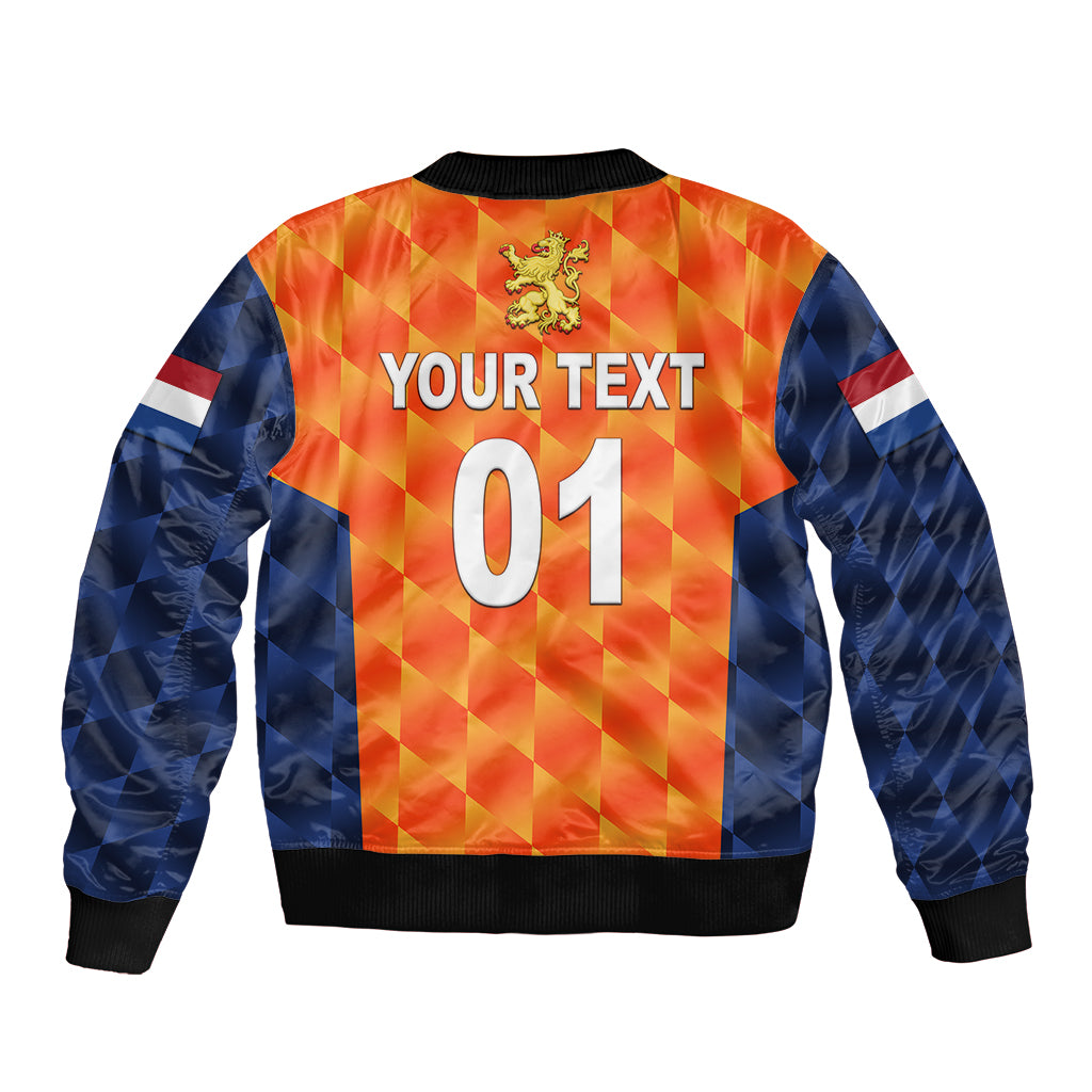 (Custom Personalised) Netherlands Cricket Dutch Lion Sleeve Zip Bomber Jacket Unique Orange LT8 - Wonder Print Shop