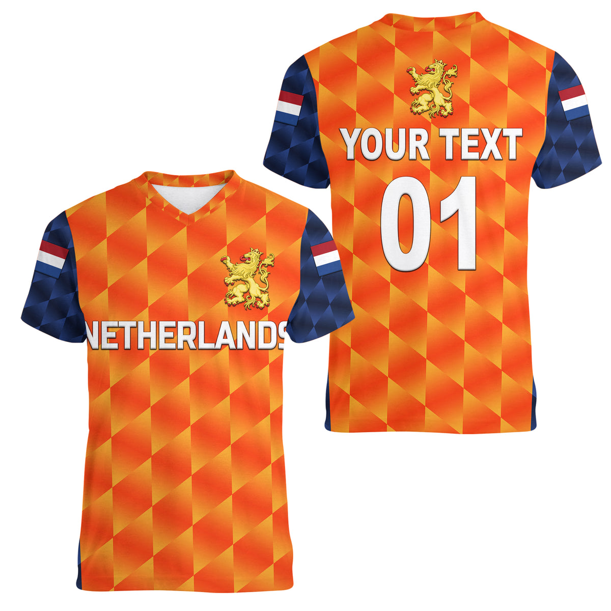 (Custom Personalised) Netherlands Cricket Dutch Lion Women V Neck T Shirt Unique Orange LT8 - Wonder Print Shop