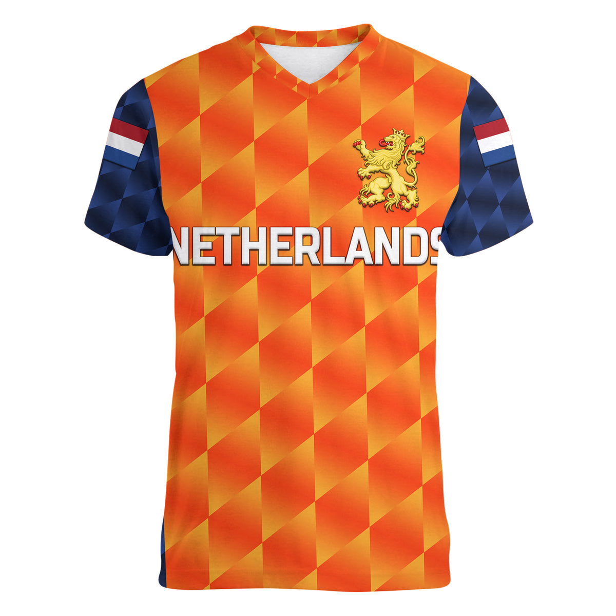 (Custom Personalised) Netherlands Cricket Dutch Lion Women V Neck T Shirt Unique Orange LT8 - Wonder Print Shop