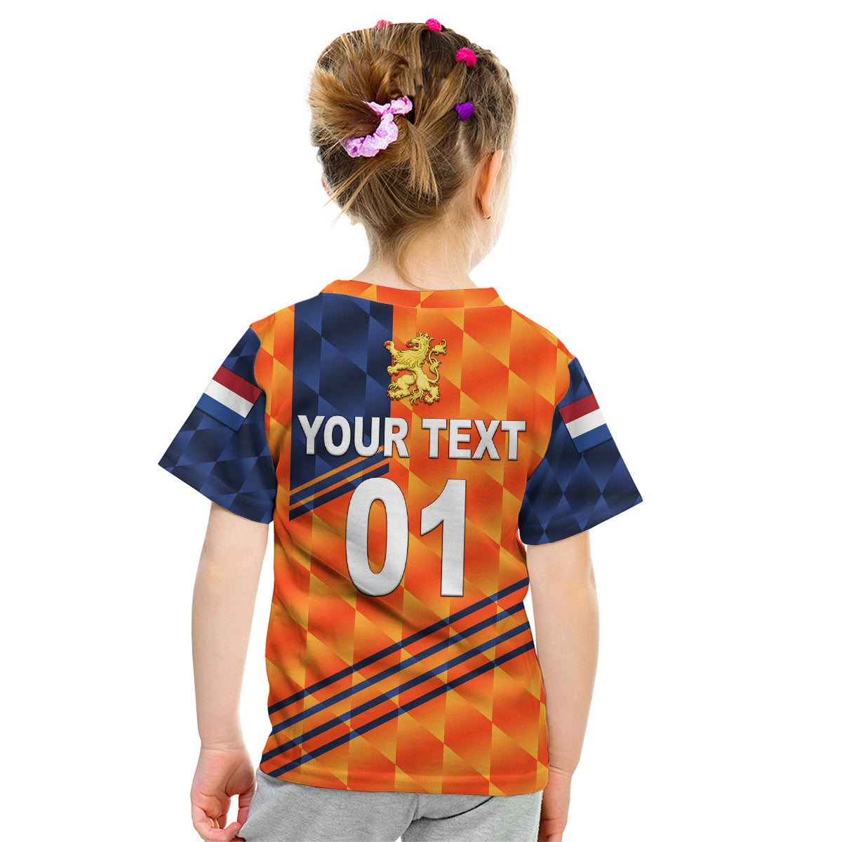 (Custom Personalised) Netherlands Cricket Dutch Lion Kid T Shirt Special Orange LT8 - Wonder Print Shop
