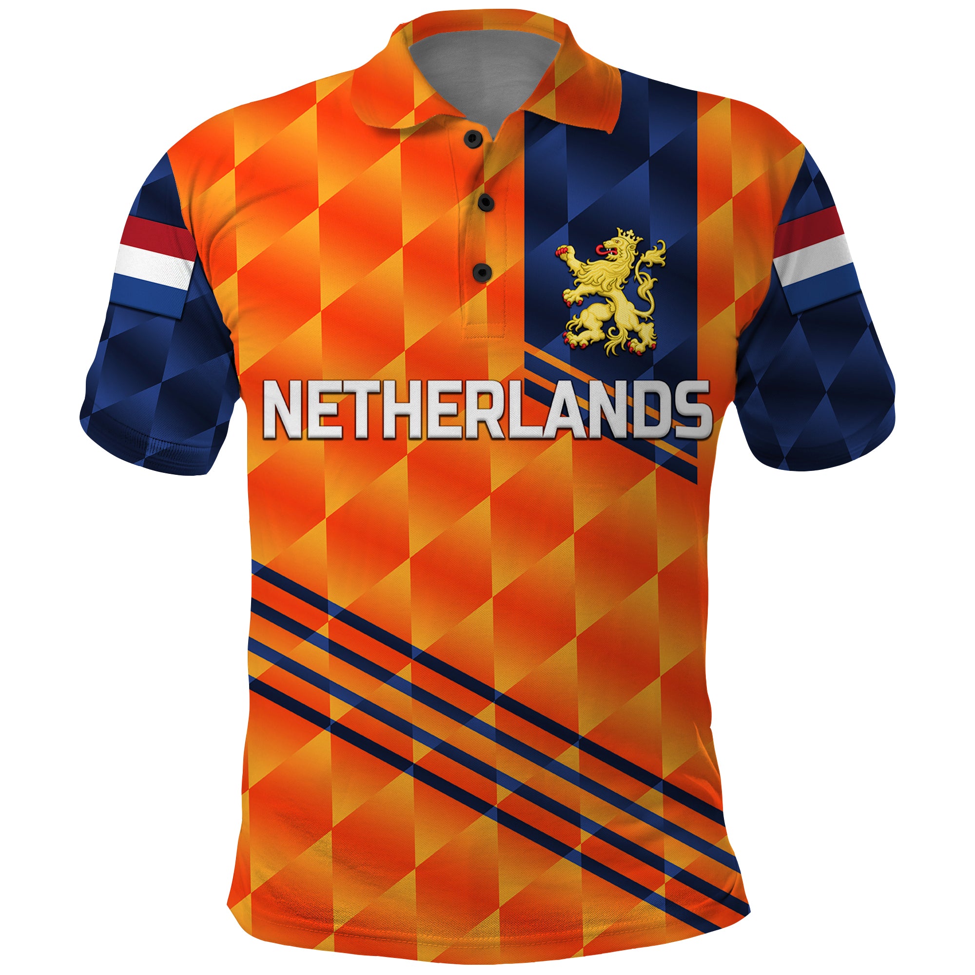 custom-personalised-netherlands-cricket-dutch-lion-polo-shirt-special-orange