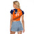 (Custom Personalised) Netherlands Cricket Dutch Lion Raglan Cropped T Shirt Special Orange LT8 - Wonder Print Shop