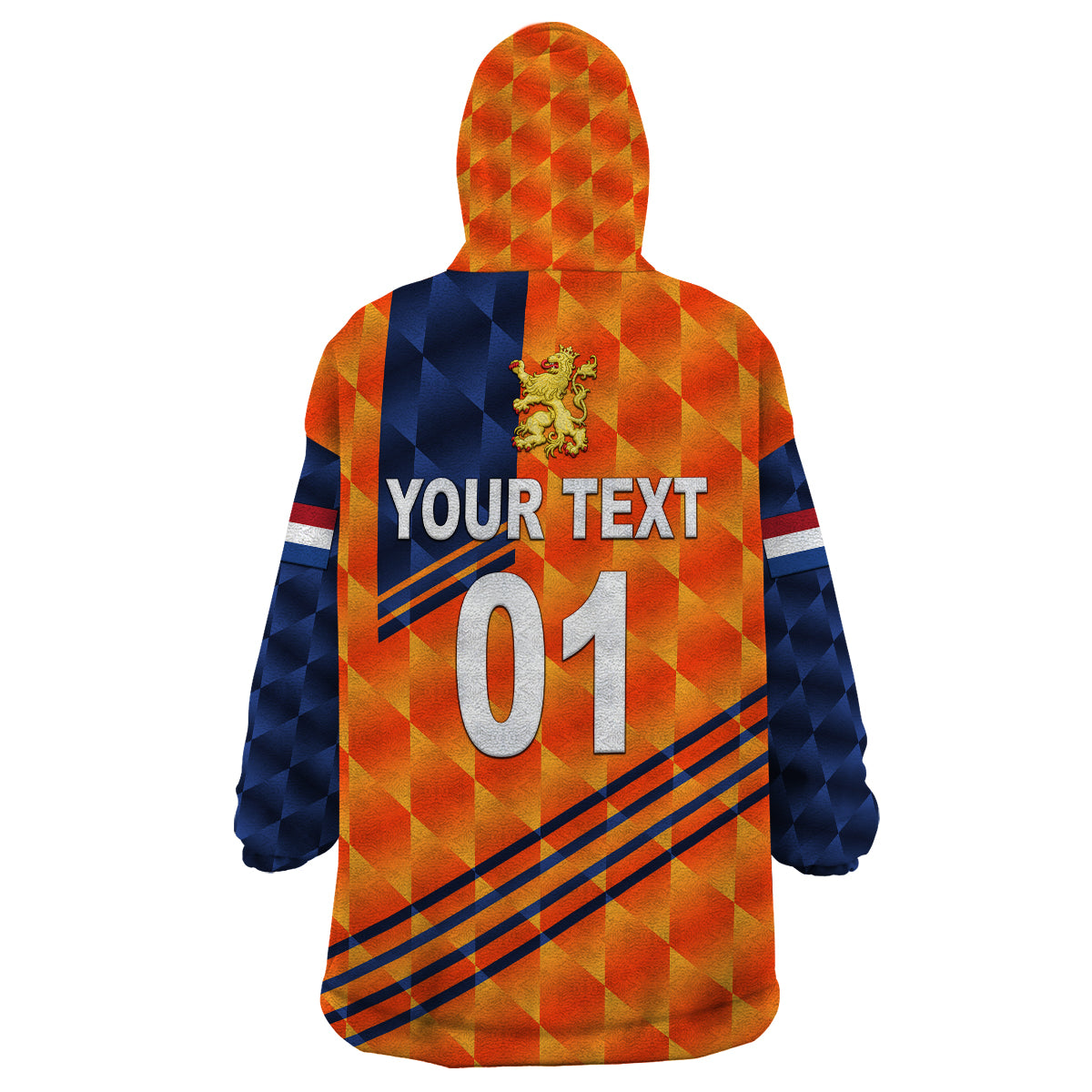 (Custom Personalised) Netherlands Cricket Dutch Lion Wearable Blanket Hoodie Special Orange LT8 - Wonder Print Shop