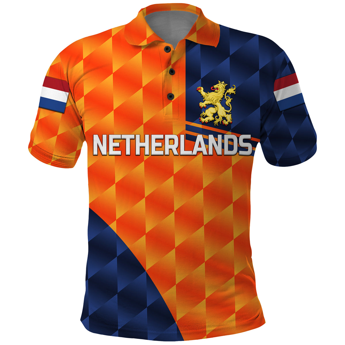 Custom Netherlands Cricket Polo Shirt Dutch Lion Pride Version Orange LT8 - Wonder Print Shop