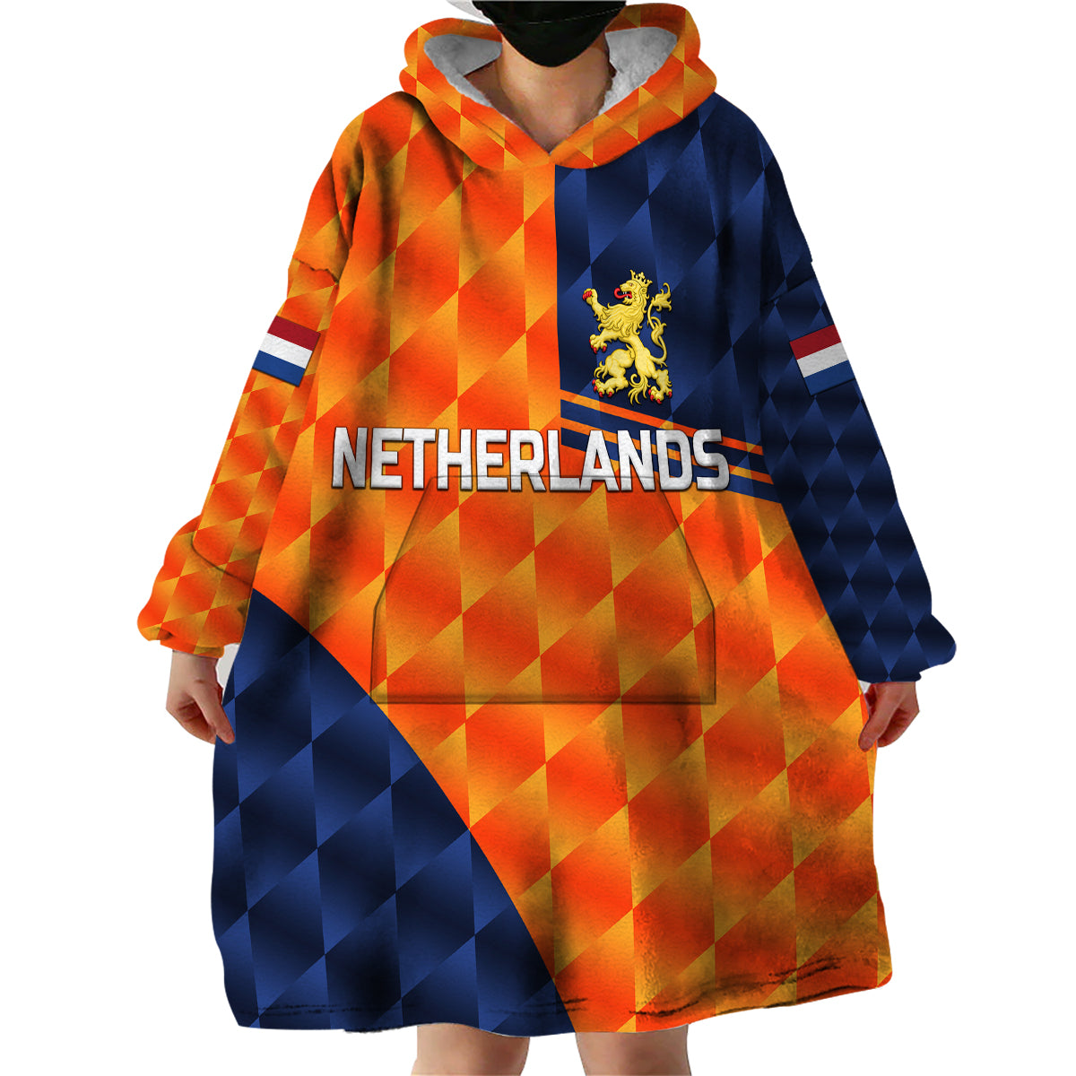 (Custom Personalised) Netherlands Cricket Dutch Lion Wearable Blanket Hoodie Pride Version Orange LT8 - Wonder Print Shop