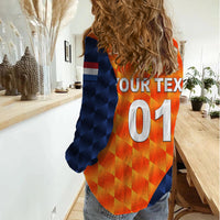 (Custom Personalised) Netherlands Cricket Dutch Lion Women Casual Shirt Pride Version Orange LT8 - Wonder Print Shop