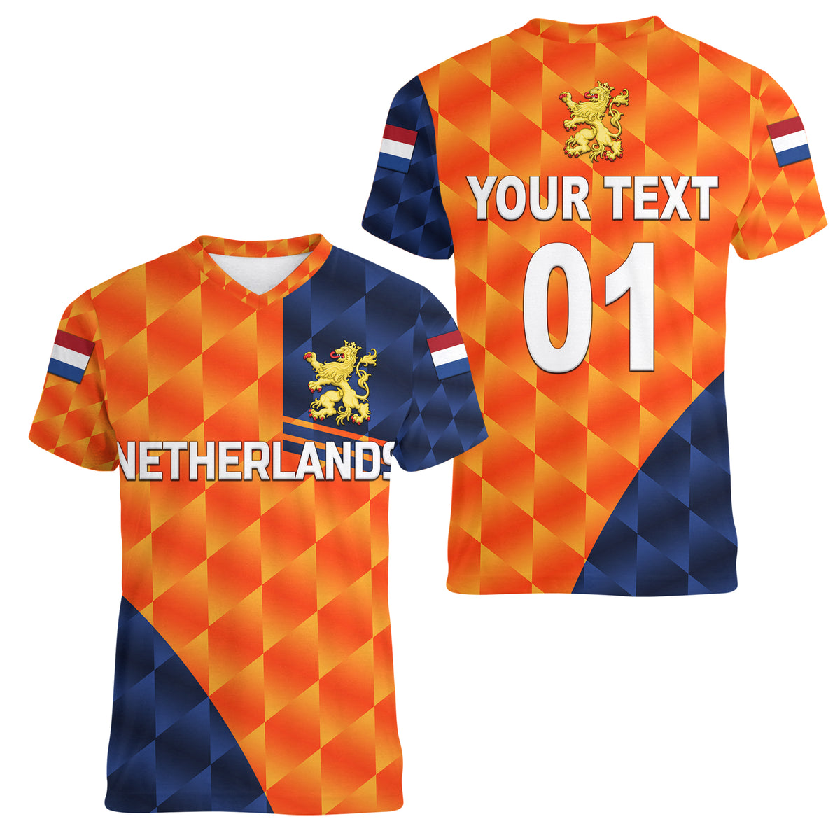 (Custom Personalised) Netherlands Cricket Dutch Lion Women V Neck T Shirt Pride Version Orange LT8 - Wonder Print Shop