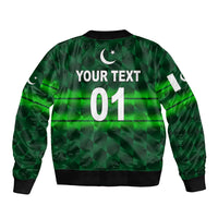 (Custom Personalised) Pakistan Cricket Bomber Jacket Pak Shaheens Unique - Dark Green LT8 - Wonder Print Shop