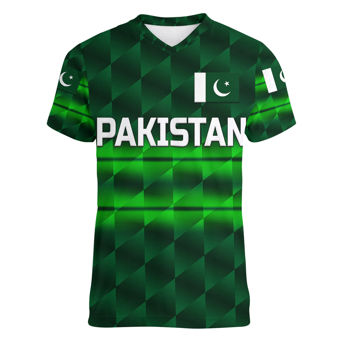(Custom Personalised) Pakistan Cricket Women V Neck T Shirt Pak Shaheens Unique - Dark Green LT8 - Wonder Print Shop