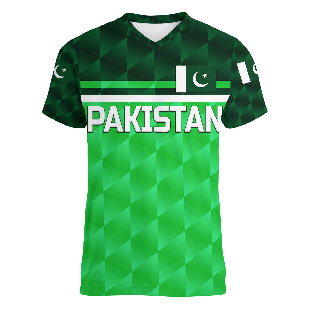 (Custom Personalised) Pakistan Cricket Women V Neck T Shirt Pak Shaheens Unique - Green LT8 - Wonder Print Shop
