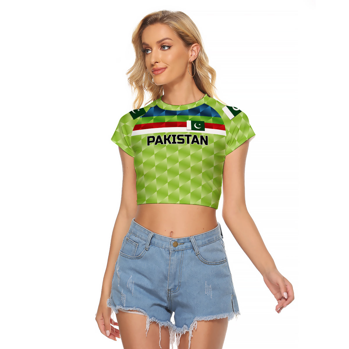 (Custom Personalised) Pakistan Cricket Raglan Cropped T Shirt Pak Shaheens Pride 1992 Champions LT8 - Wonder Print Shop