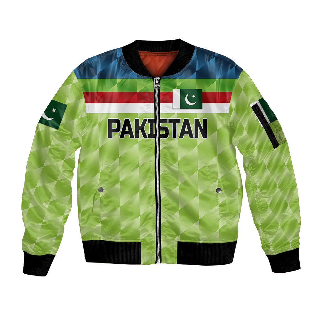 (Custom Personalised) Pakistan Cricket Sleeve Zip Bomber Jacket Pak Shaheens Pride 1992 Champions LT8 - Wonder Print Shop