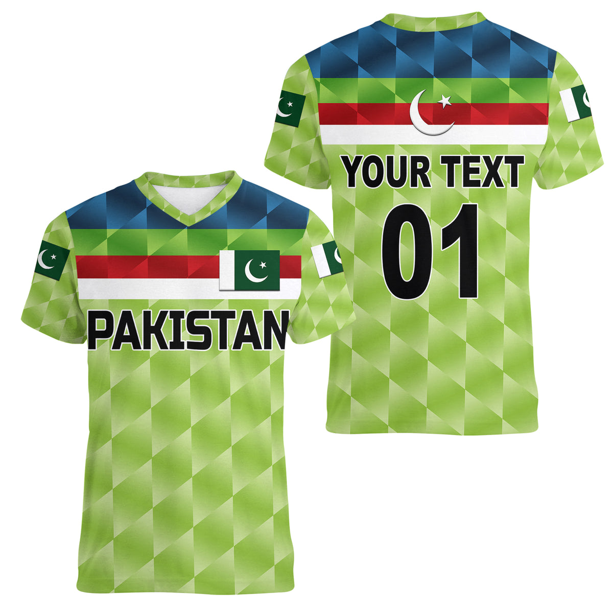 (Custom Personalised) Pakistan Cricket Women V Neck T Shirt Pak Shaheens Pride 1992 Champions LT8 - Wonder Print Shop
