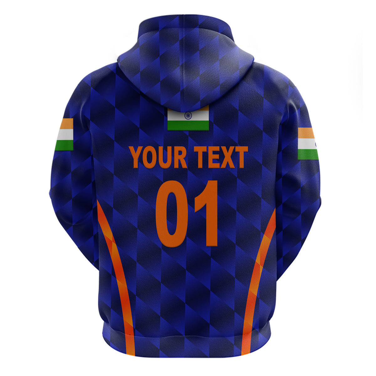 Custom India CrickeHoodie Men In Blue Unique Blue LT8 - Wonder Print Shop