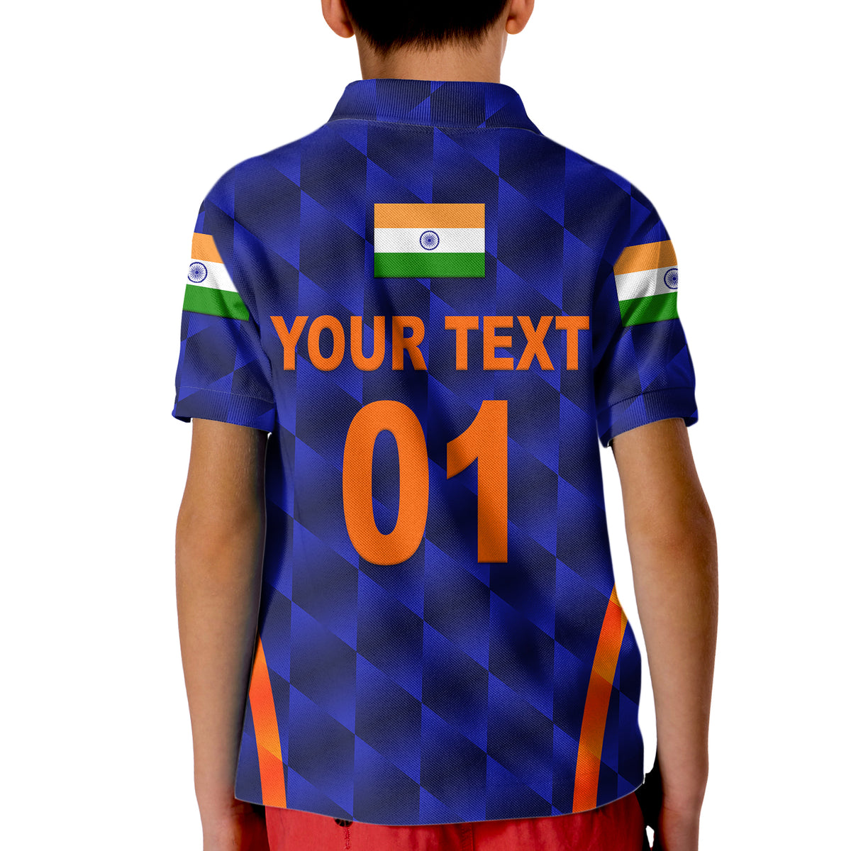 Custom India Cricket Polo Shirt for Kid Men In Blue Unique Blue LT8 - Wonder Print Shop