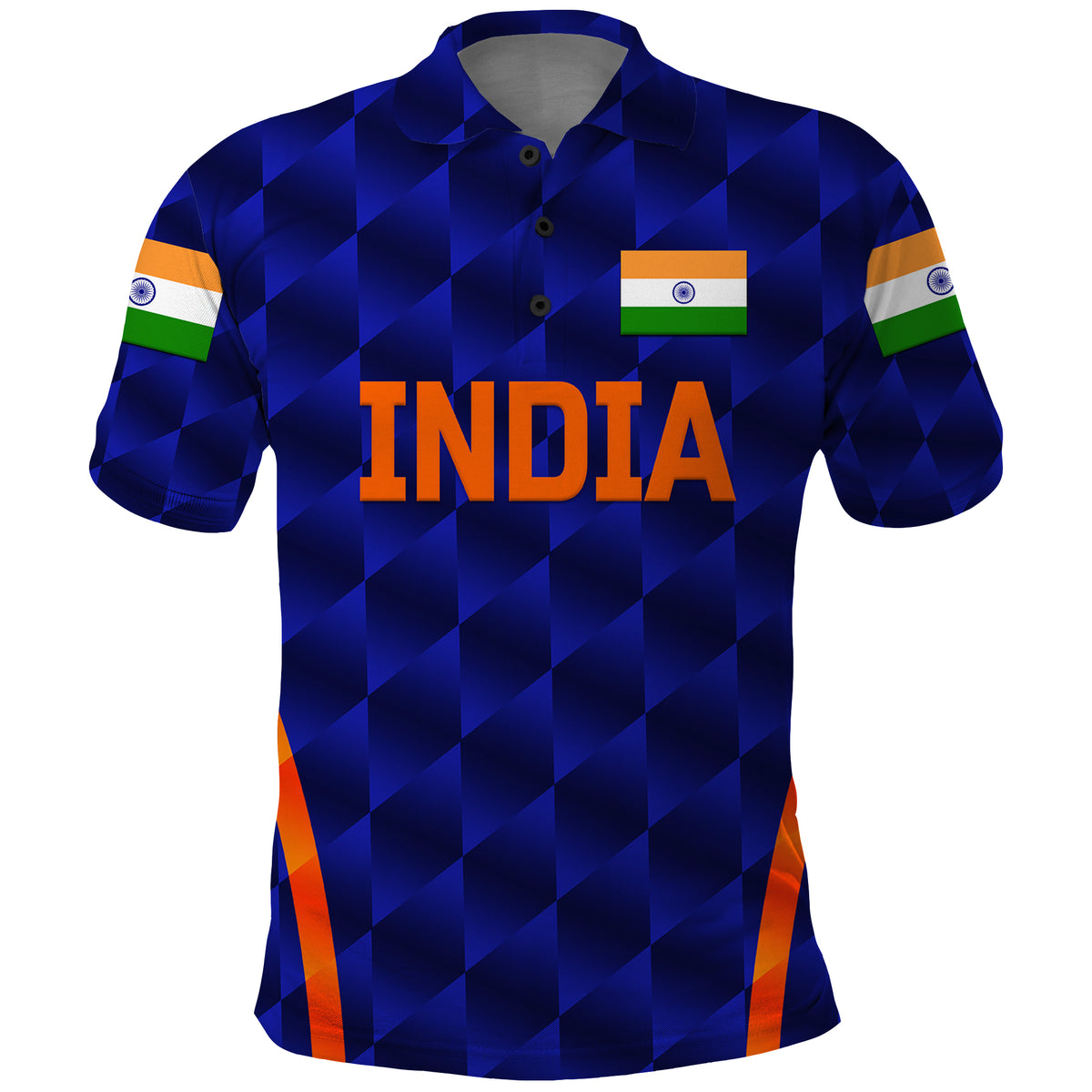 Custom India Cricket Polo Shirt Men In Blue Unique Blue LT8 - Wonder Print Shop